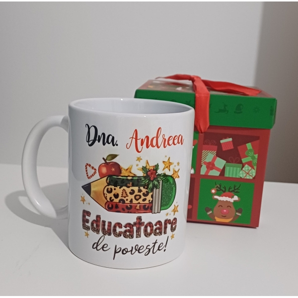 Cană personalizată pentru educatoare – Educatoare de poveste
