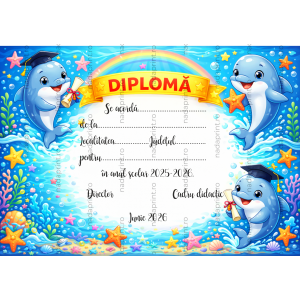 Diplomă Delfini- Format digital PNG
