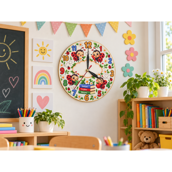 Ceas personalizat pentru școală și grădiniță – MDF 20 cm